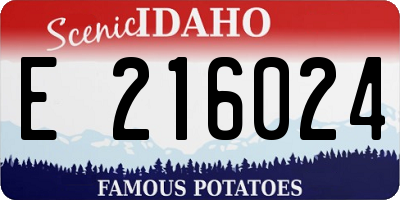 ID license plate E216024