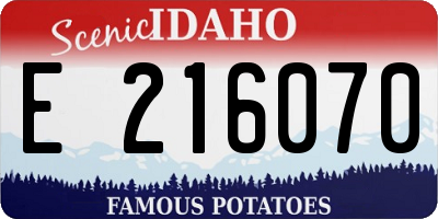 ID license plate E216070