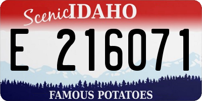 ID license plate E216071