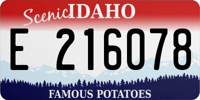 ID license plate E216078