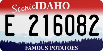 ID license plate E216082