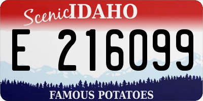 ID license plate E216099
