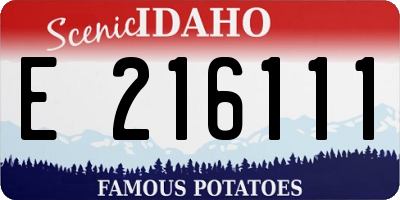 ID license plate E216111