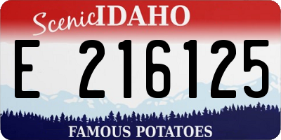 ID license plate E216125