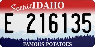 ID license plate E216135