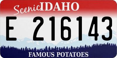 ID license plate E216143