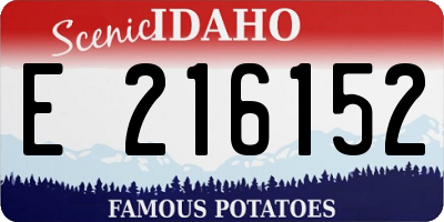 ID license plate E216152