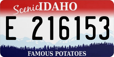 ID license plate E216153