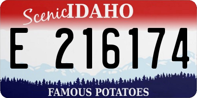 ID license plate E216174