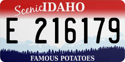 ID license plate E216179