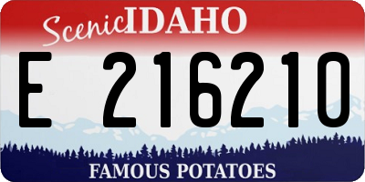 ID license plate E216210