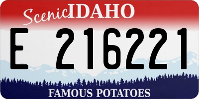 ID license plate E216221