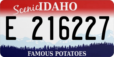 ID license plate E216227
