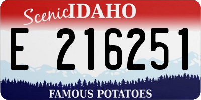 ID license plate E216251