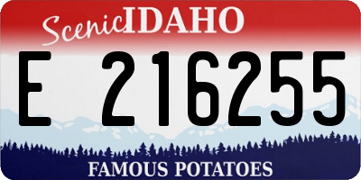 ID license plate E216255
