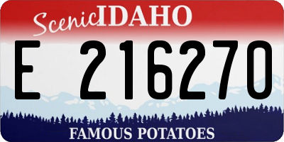 ID license plate E216270