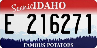ID license plate E216271