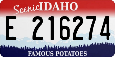 ID license plate E216274