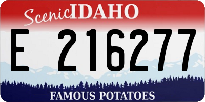 ID license plate E216277
