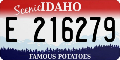ID license plate E216279