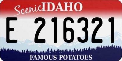 ID license plate E216321