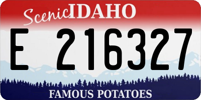 ID license plate E216327