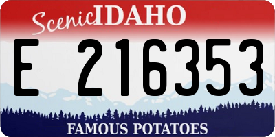 ID license plate E216353