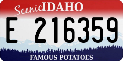 ID license plate E216359