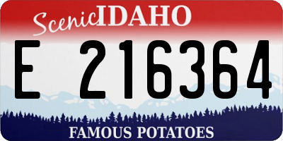 ID license plate E216364