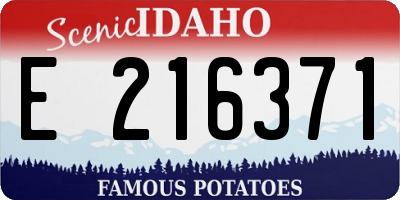 ID license plate E216371