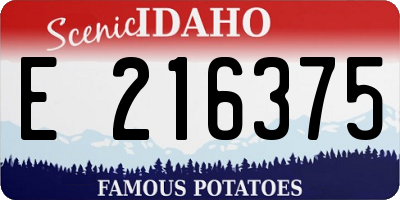 ID license plate E216375
