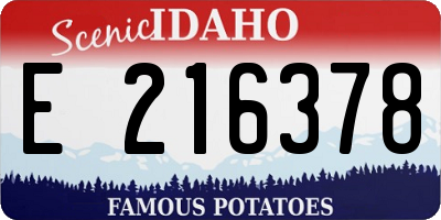 ID license plate E216378