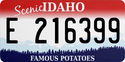 ID license plate E216399