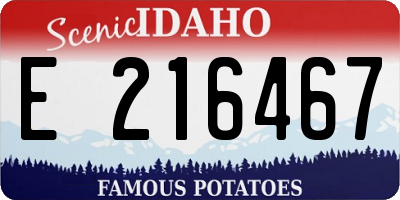 ID license plate E216467