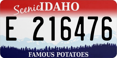 ID license plate E216476