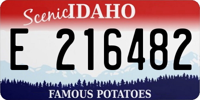 ID license plate E216482