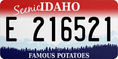 ID license plate E216521