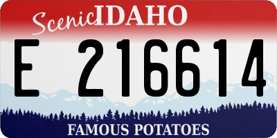 ID license plate E216614