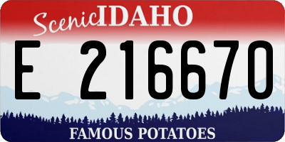 ID license plate E216670