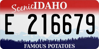 ID license plate E216679