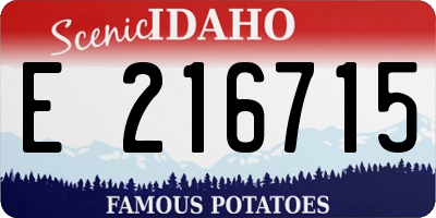 ID license plate E216715