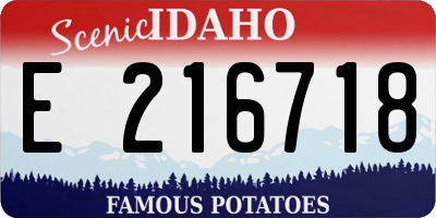 ID license plate E216718