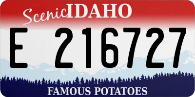 ID license plate E216727