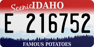 ID license plate E216752