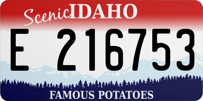 ID license plate E216753