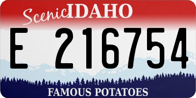 ID license plate E216754