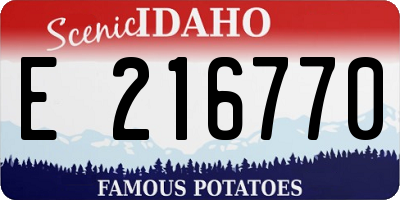 ID license plate E216770