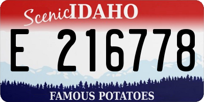 ID license plate E216778