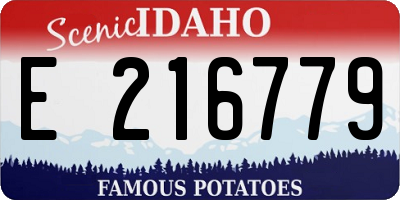 ID license plate E216779