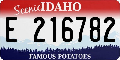 ID license plate E216782